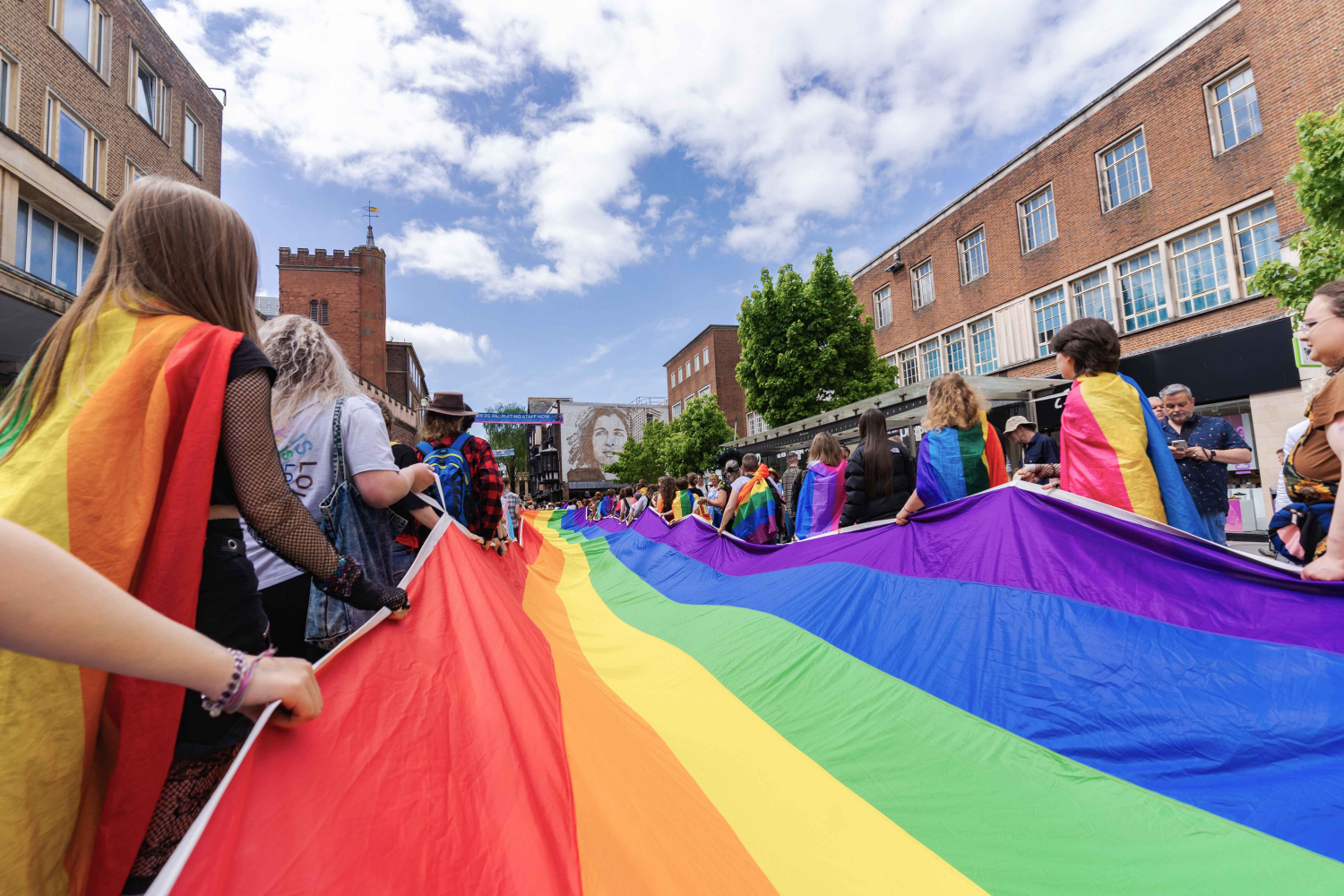 rainbow flag at Exeter Pride